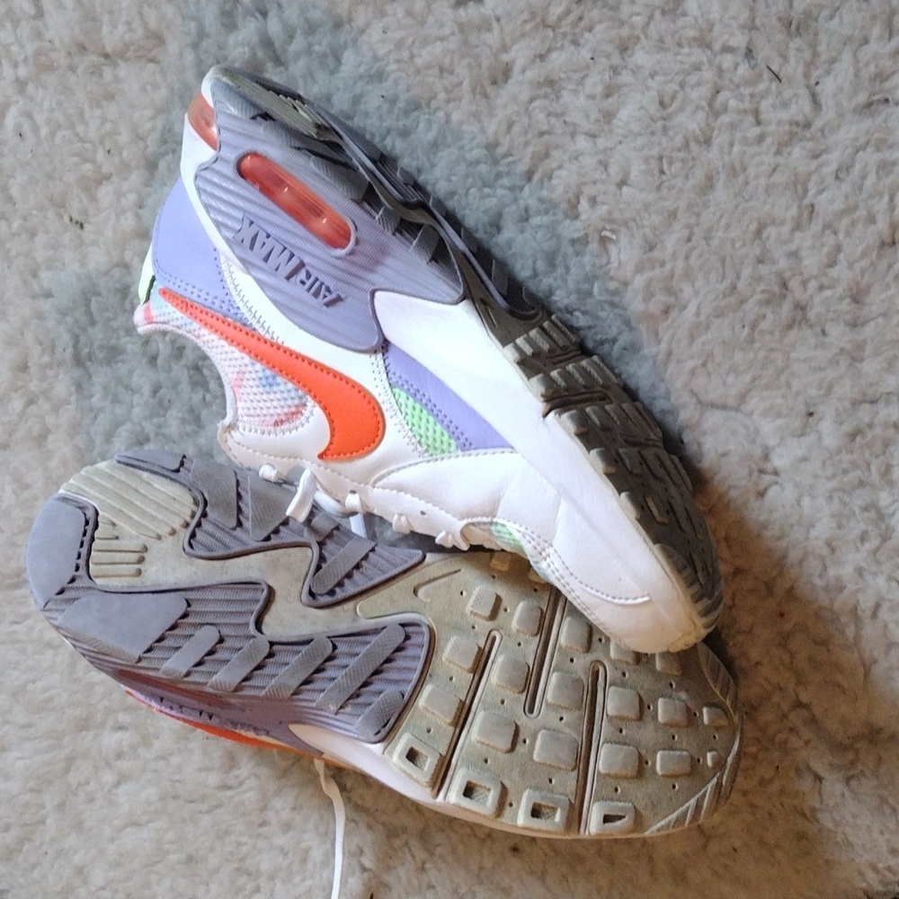 Nike Air Max Women's Athletic Shoes in White, Lavender, Orange and Pale Yellow - Picture 4 of 5